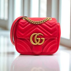 ✨️Authentic Gucci Matelasse Mini GG Marmont Square Shoulder Bag