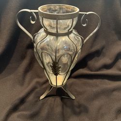 Metal And Glass Flower Vase