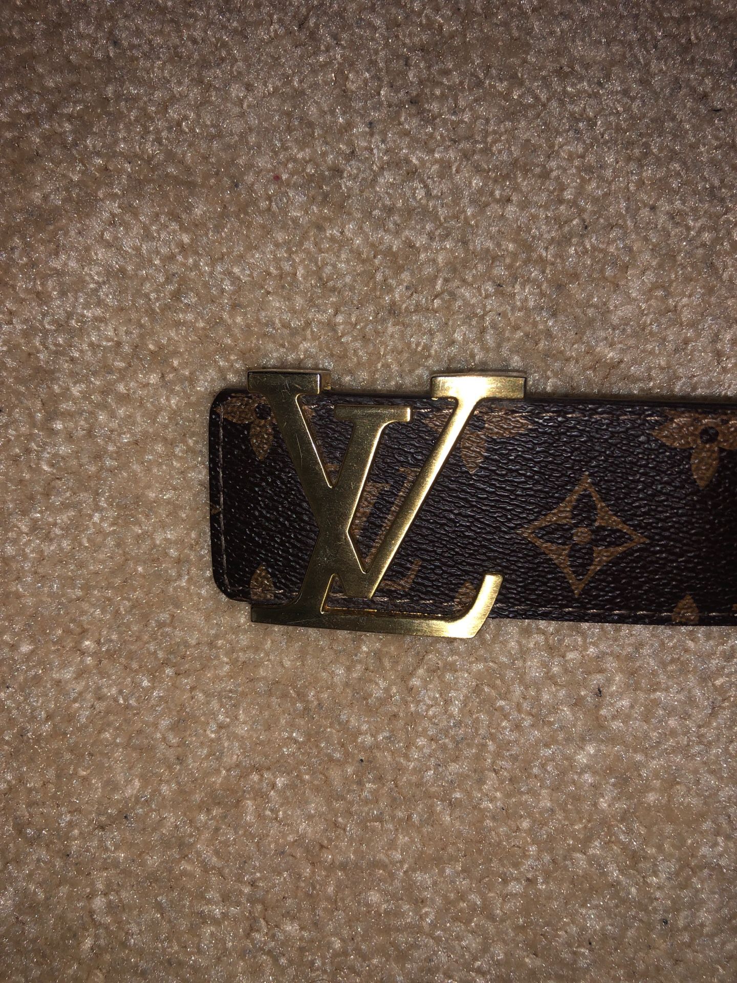 Louis Vuitton brown belt with gold buckle