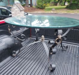 Glass metal coffee table