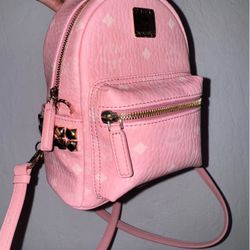 New MCM Backpack - Stark Bebe Boo Side Studs PINK Backpack