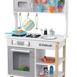 New KidKraft All Time Wooden Play Kitchen with Oven, Microwave and 39-Piece Accessory Set