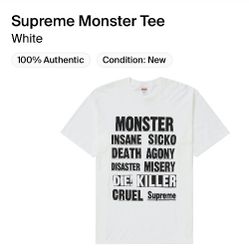 Supreme Monster WhiteT-shirt Size XL  