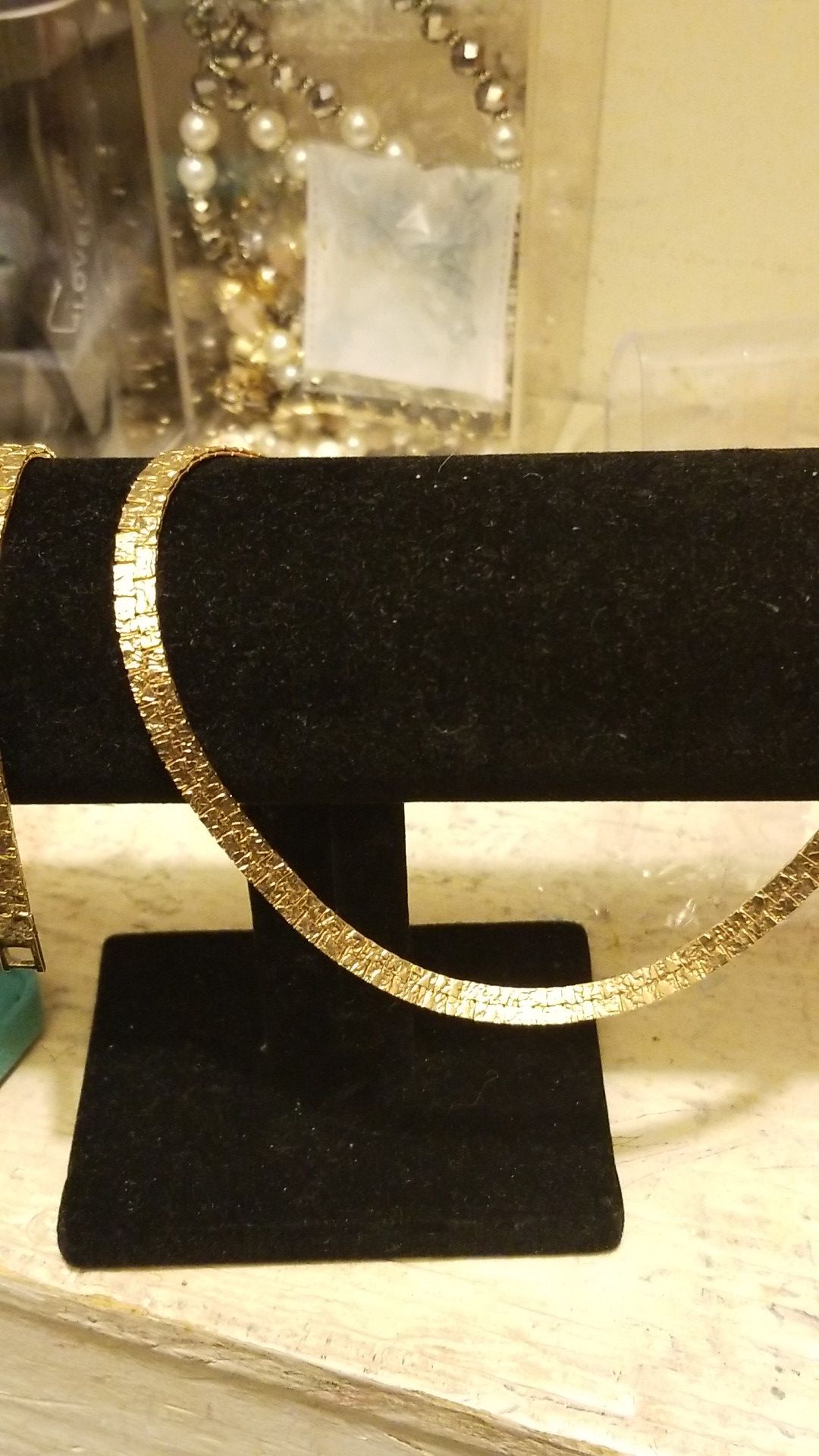 GOLD PLATED NUGGET CHAIN AND MATCHING BRACELET