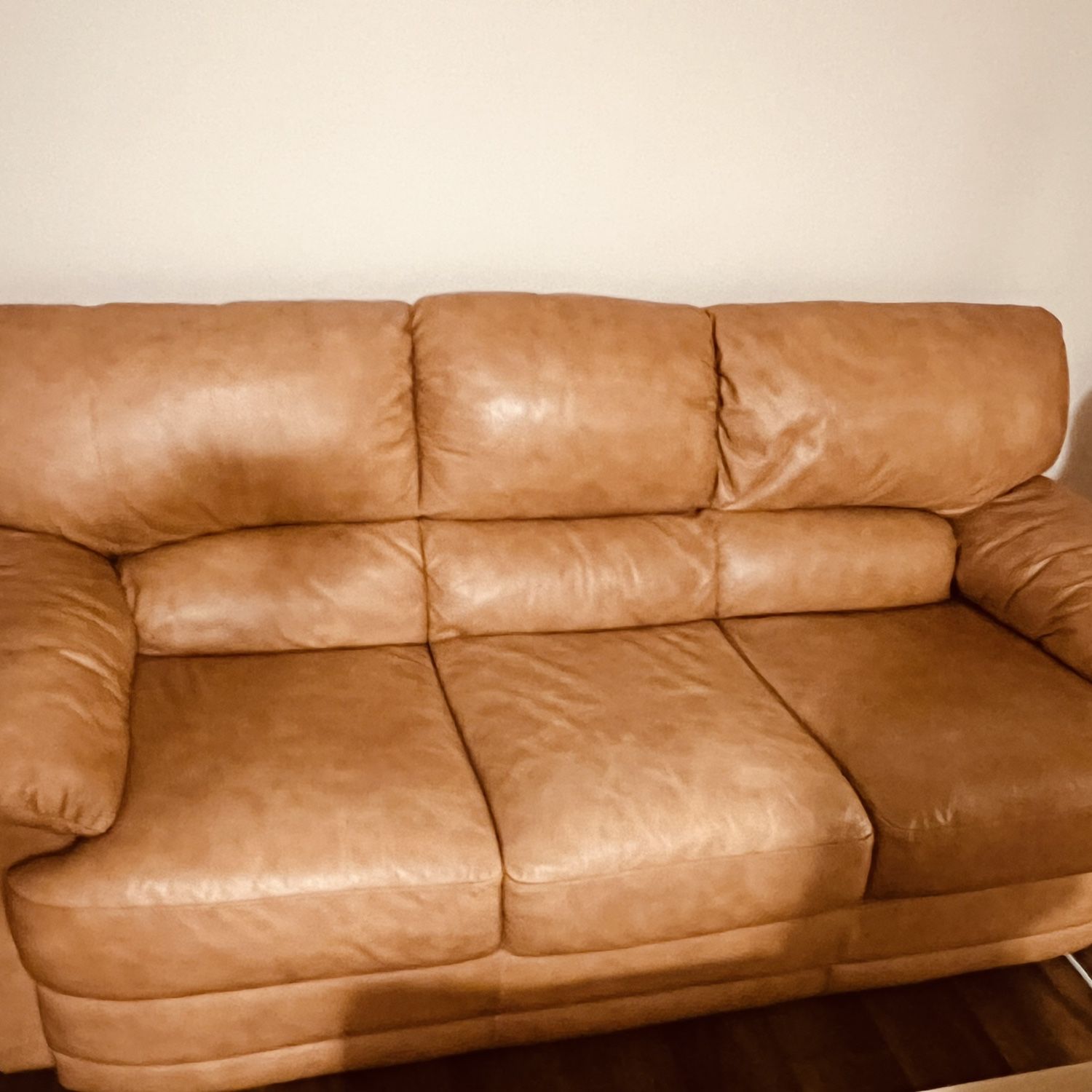 Nicoletti Lipari Cream Italian Leather Sofa Chaise Baci Living Room