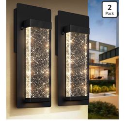 Outdoor Wall Light Fixtures with Crystal Bubble Glass, 10W 3000K $45