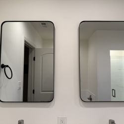 Set Of 2 Black Mirrors 20x30