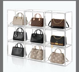 Cutora Acrylic Purse Storage Organizer, 15 Pack, Stackable