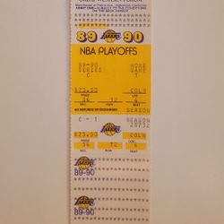 Original Los Angeles Lakers 1989-90 Season Playoffs Game 1 Ticket Forum RARE! 