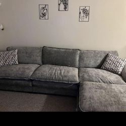 Grey Couch/ Sofa & Ottoman