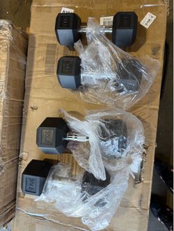 Mikolo Rubber Hex Dumbbell Set, Option in 100lbs, Strength Training Weight Set Home Gym 20lbs×2 30lbs×2