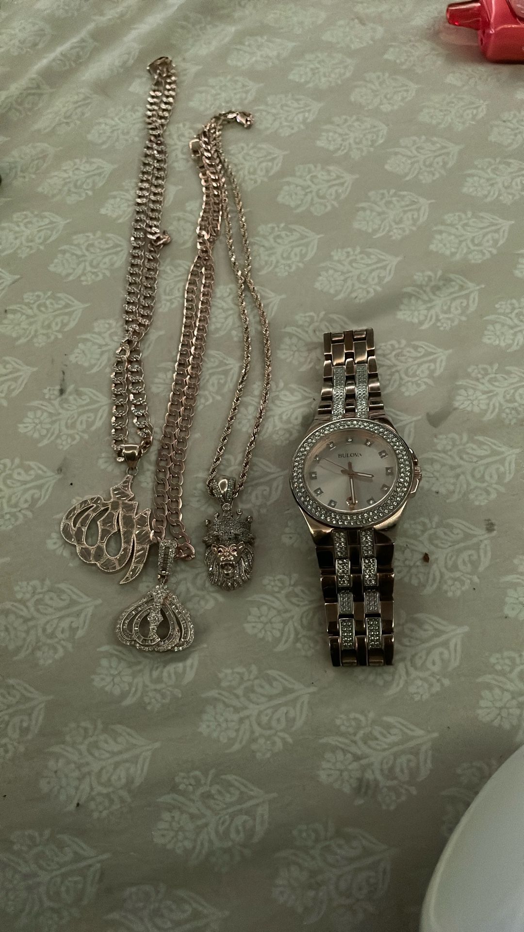 10k 10i Gold Chains And Pendent All 100% Natural Diamonds