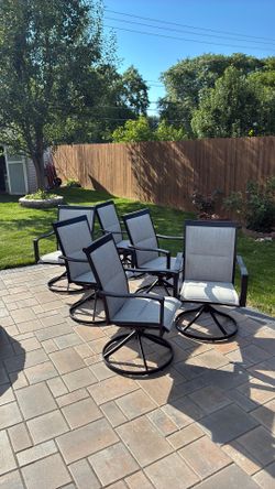 6 set of patio chairs gray