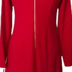 Calving Klein Elegant Long Sleeve Red Dress