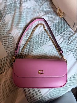 Pink Brook flap chain coach shoulder bag