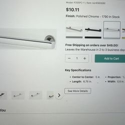 Ariel Maybeck 5” Polish Chrome Cabinet Pull