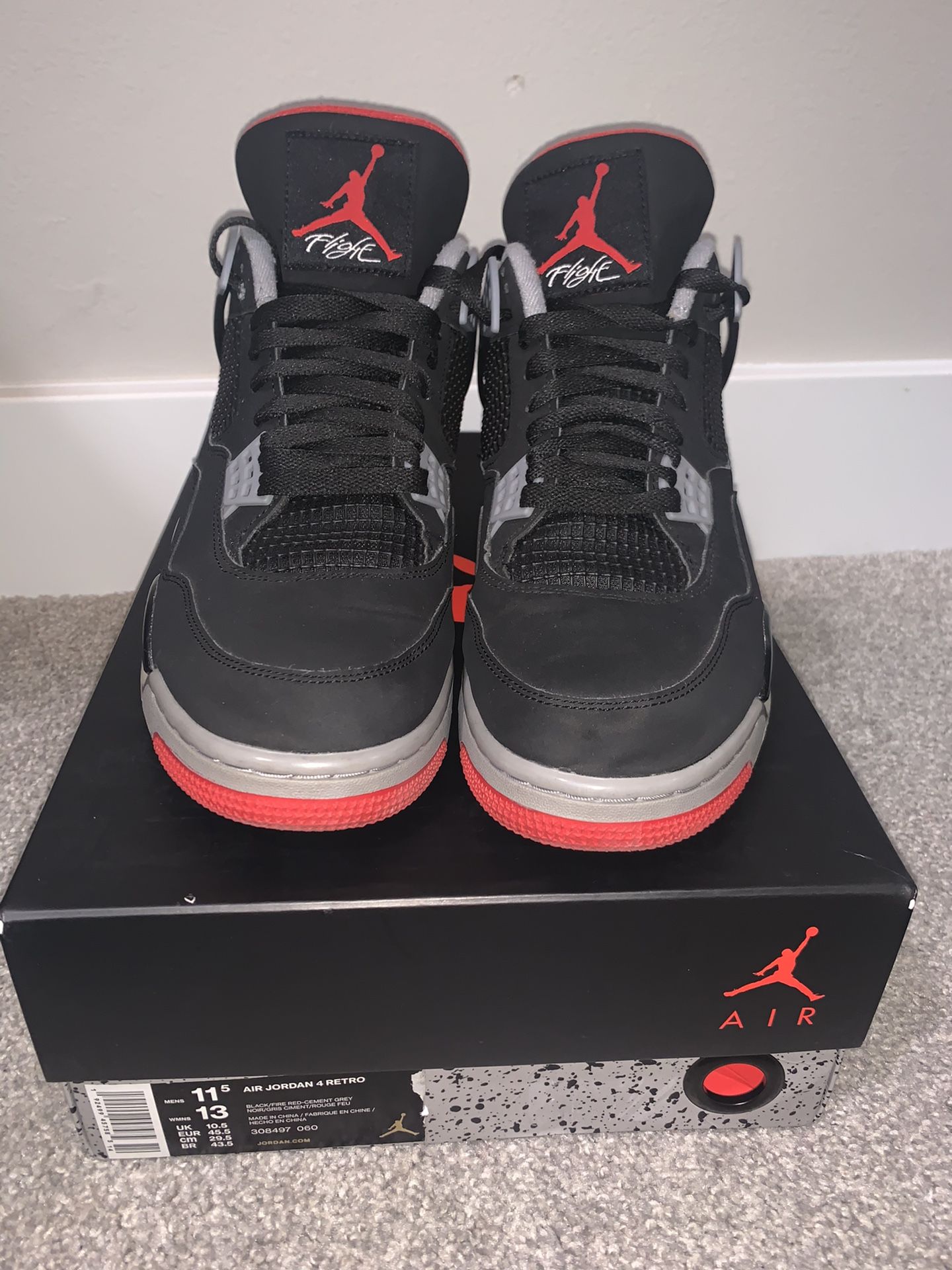 2019 Air Jordan 4 Retro OG 'Bred'