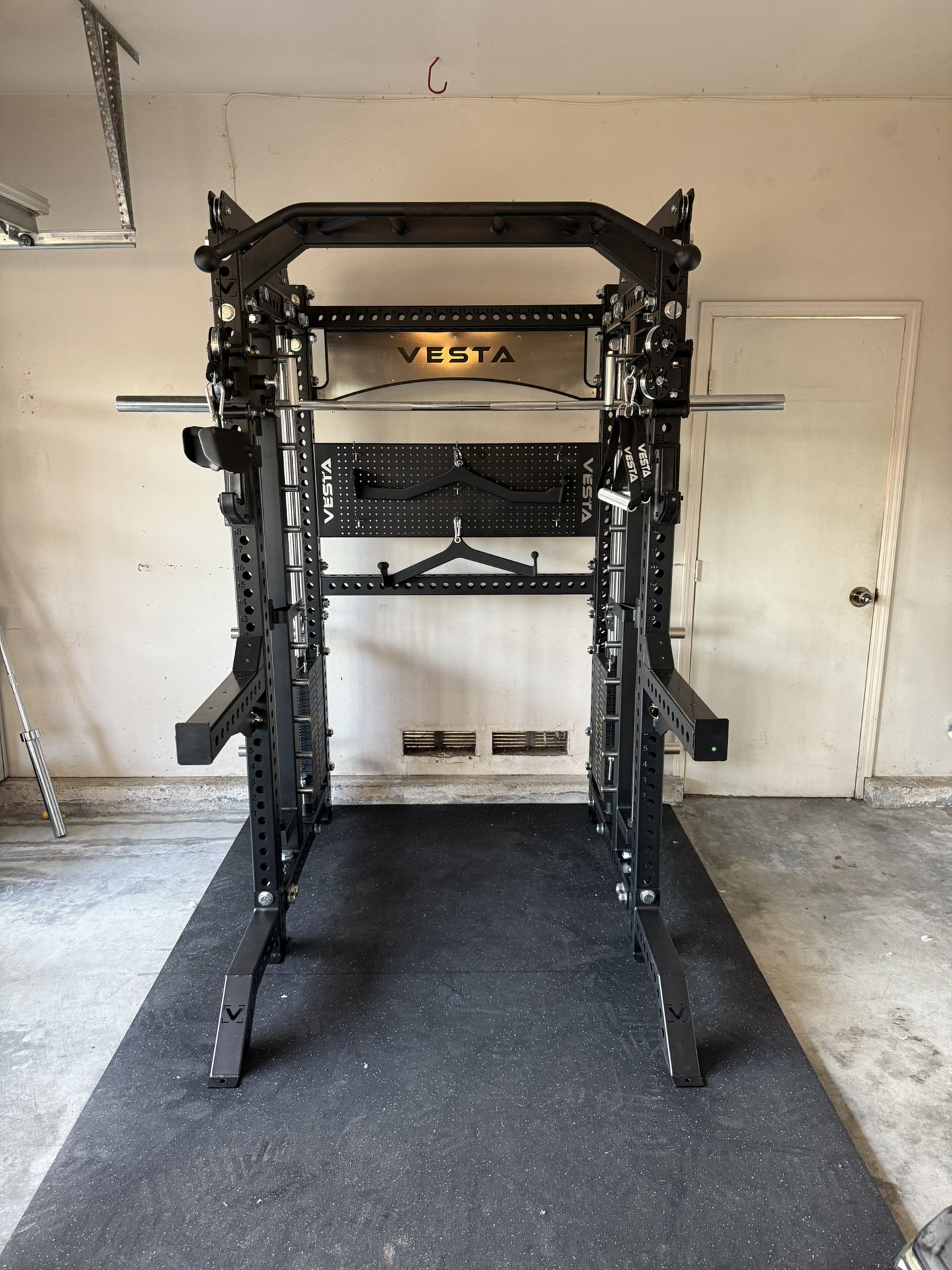PRO SERIES Ultimate 3-1 Half Rack Functional Trainer w/Smith Machine Bar | 400lb Stack | Gym Equipment | Fitness | Commercial | Squat Rack 