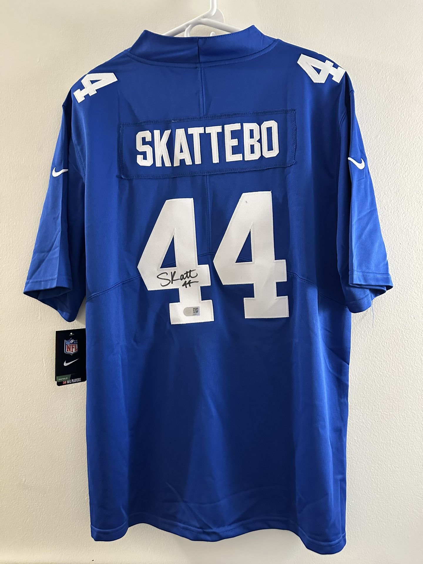 CAM SKATTEBO SIGNED NEW YORK GIANTS AUTOGRAPHED NIKE JERSEY W/COA - Large - 867