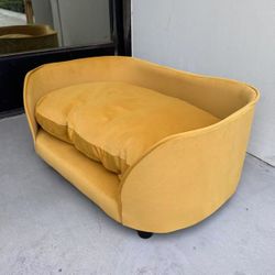 New In Box 27x17x12 Inch Tall Yellowish Orange Color Dog Cat Pet Futon Sofa Bed Lounge Furniture Sleeping Removable Cushion 