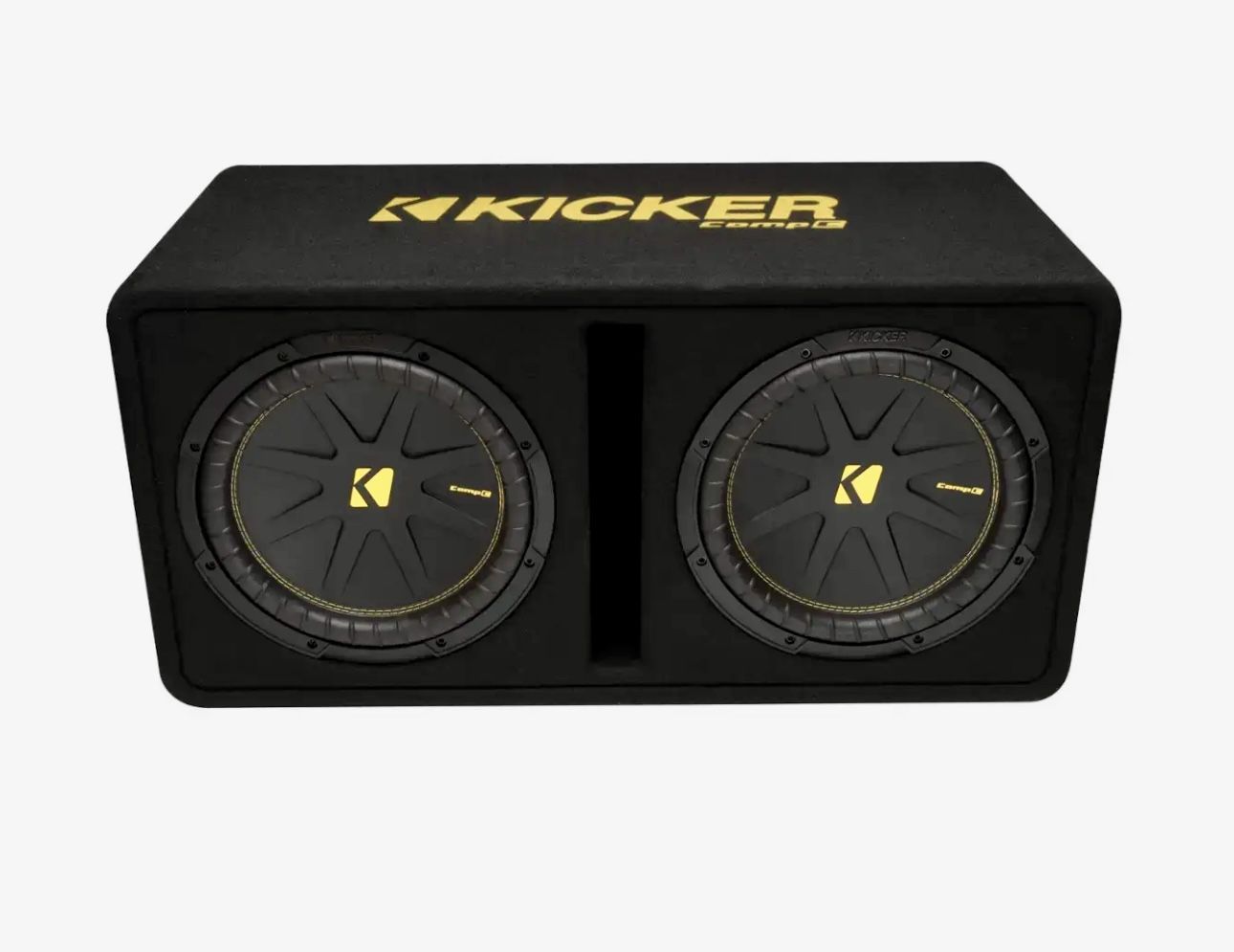 KICKER CompR Dual 12" Dual-Voice-Coil 2-Ohm Subwoofers & 2500D Amplifier, Razor Series