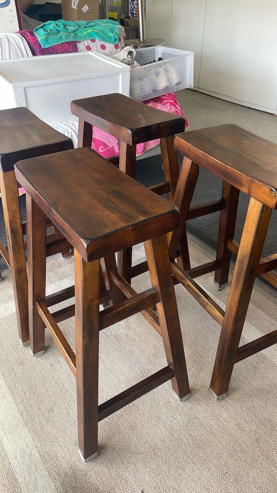 4 Wooden Stools 30 inch