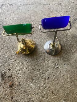 Vintage Glass Banker’s Reading Desk Lamp