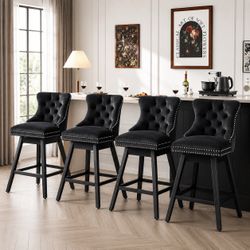30 in Velvet Swivel Stools (Set of 4)