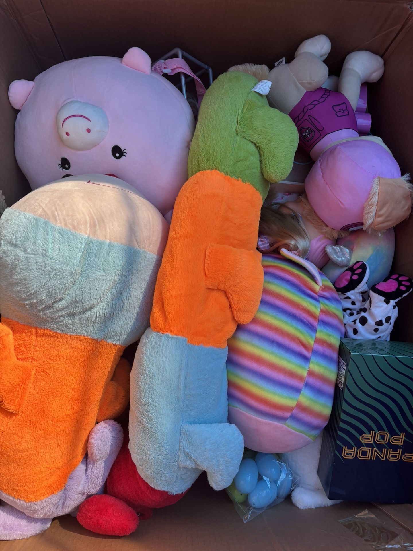 Box Of Stuffed Animals And Toys