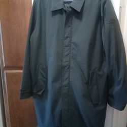 Mens L Trenchcoat Dark Green Michael Kors 