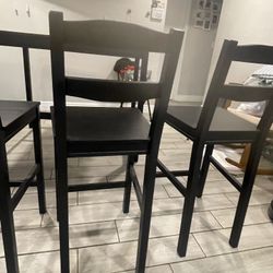 Dark Wood Dining Table With 4 Chairs