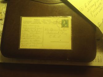 1904 One Cent Ben Franklin Stamp Looking Left On A Vintage Post Card