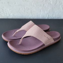 L.L. Bean Womens Go Anywhere Strap Sandals Size 9 Pink Slip On Open Toe 