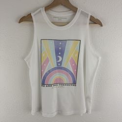 SPIRITUAL GANGSTER White Pastel We Are All Connected Celestial Muscle Tank Top