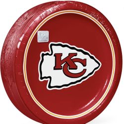 Kansas City Chiefs NFL Football Round 10" Paper Plates 85 ct Tailgate Party