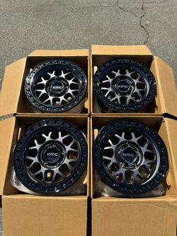 New Release 5x150 Tundra Land Cruiser Sequoia 17” KMC GRS Gloss Gunmetal Wheels KM549 l