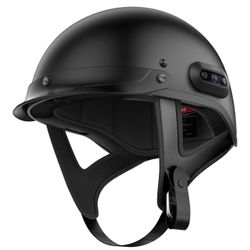 Sena Cavalry 2 Mesh Intercom Enabled Motorcycle Half Helmet, Integrated Communication System (Matte Black, X-Large)