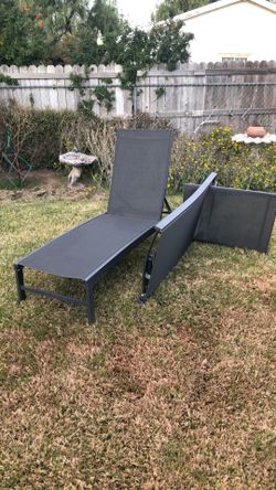 2 New Outdoor Lounge Chairs (Aluminum)