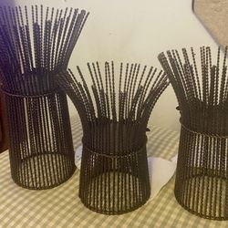 Fall  pillar Candle Holders- new set of 3