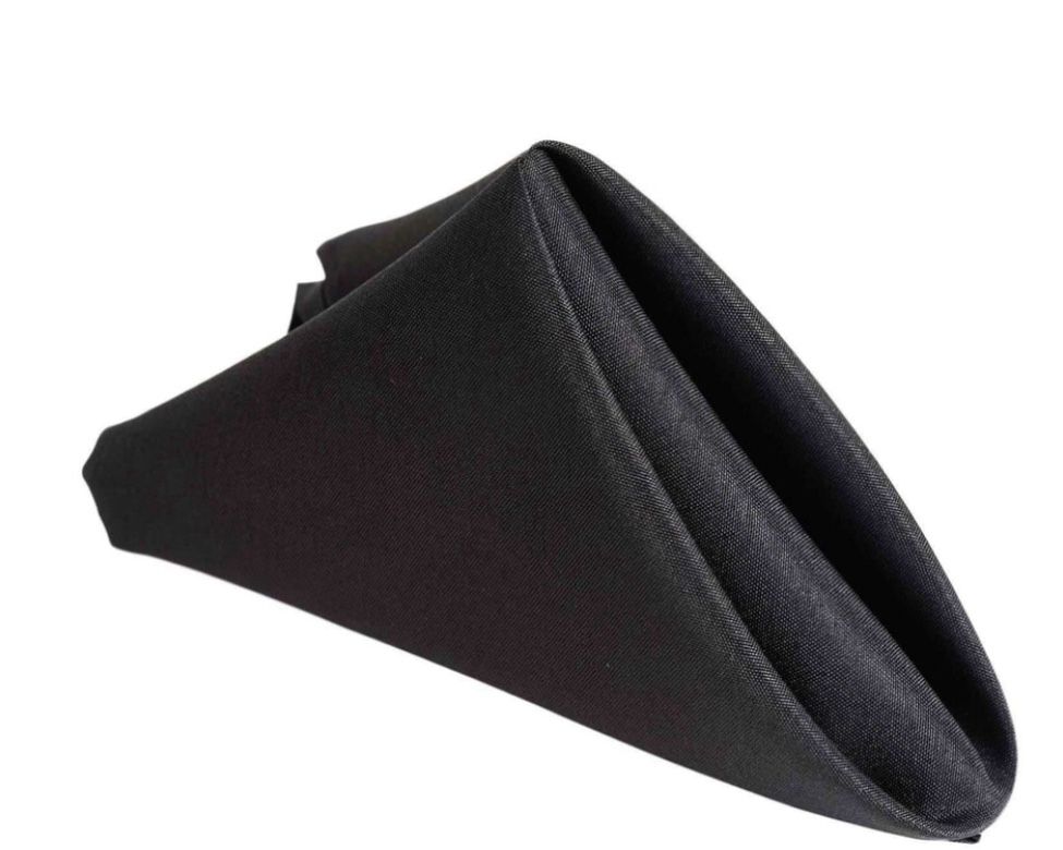 Black Polyester Table Napkins.