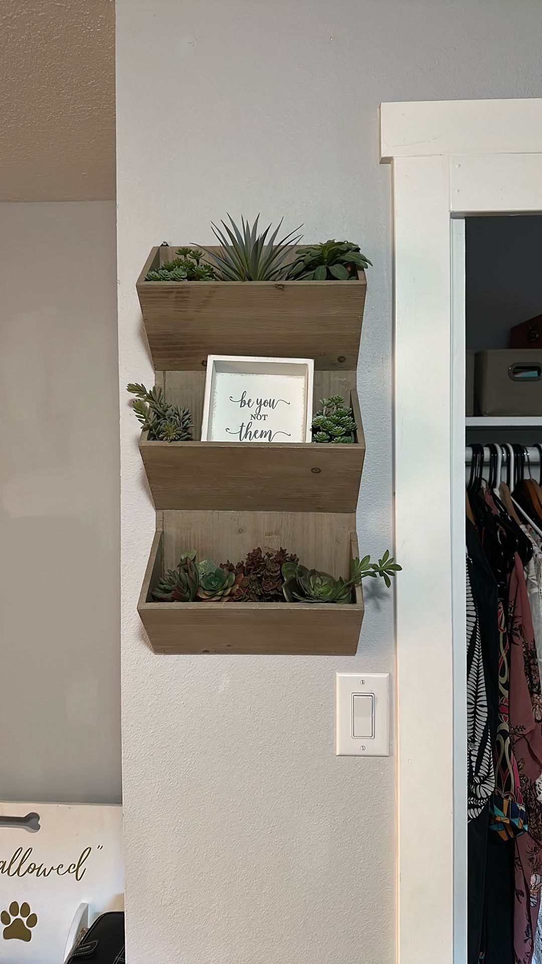 Home Decor Shelf With Faux Succulents