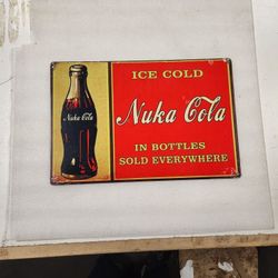 Nuka Cola Soda Faux Vintage Aluminum Metal Sign 