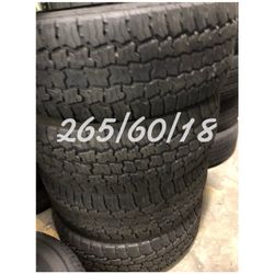 Used tires 265/60/18 $220 all four free installation and balancing