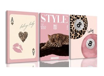 Pink Cheetah 3-Piece Artwork