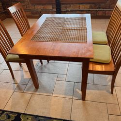 Solid Wood Dining Table Set w/ Leaf + 2 Chairs + Bench – $150 OBO