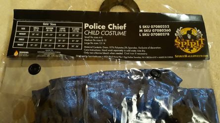 Halloween Costume - Police Chief - Size Large