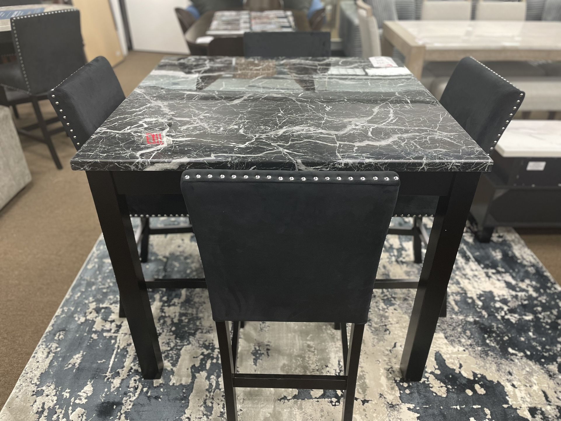 Beautiful Black Marble 5PC Set! Brand New! Payment Plan Available!