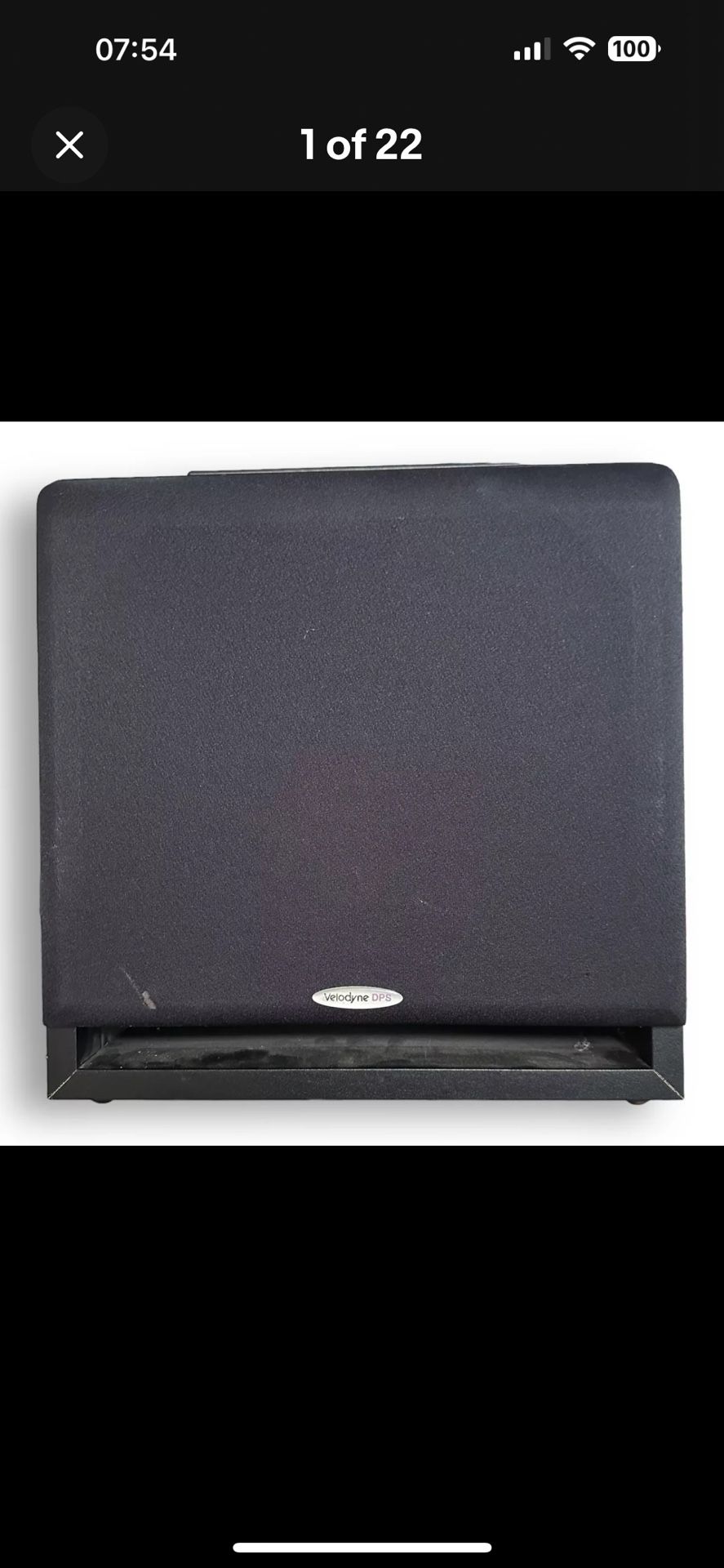 Velodyne DPS-10 Powered Subwoofer Speaker Programmable 10” Tested Working.