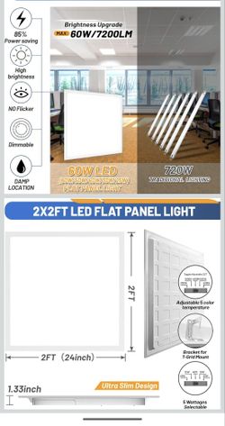 2x2 LED Flat Panel Ceiling Light