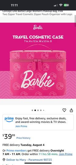 Barbie travel cosmetic case